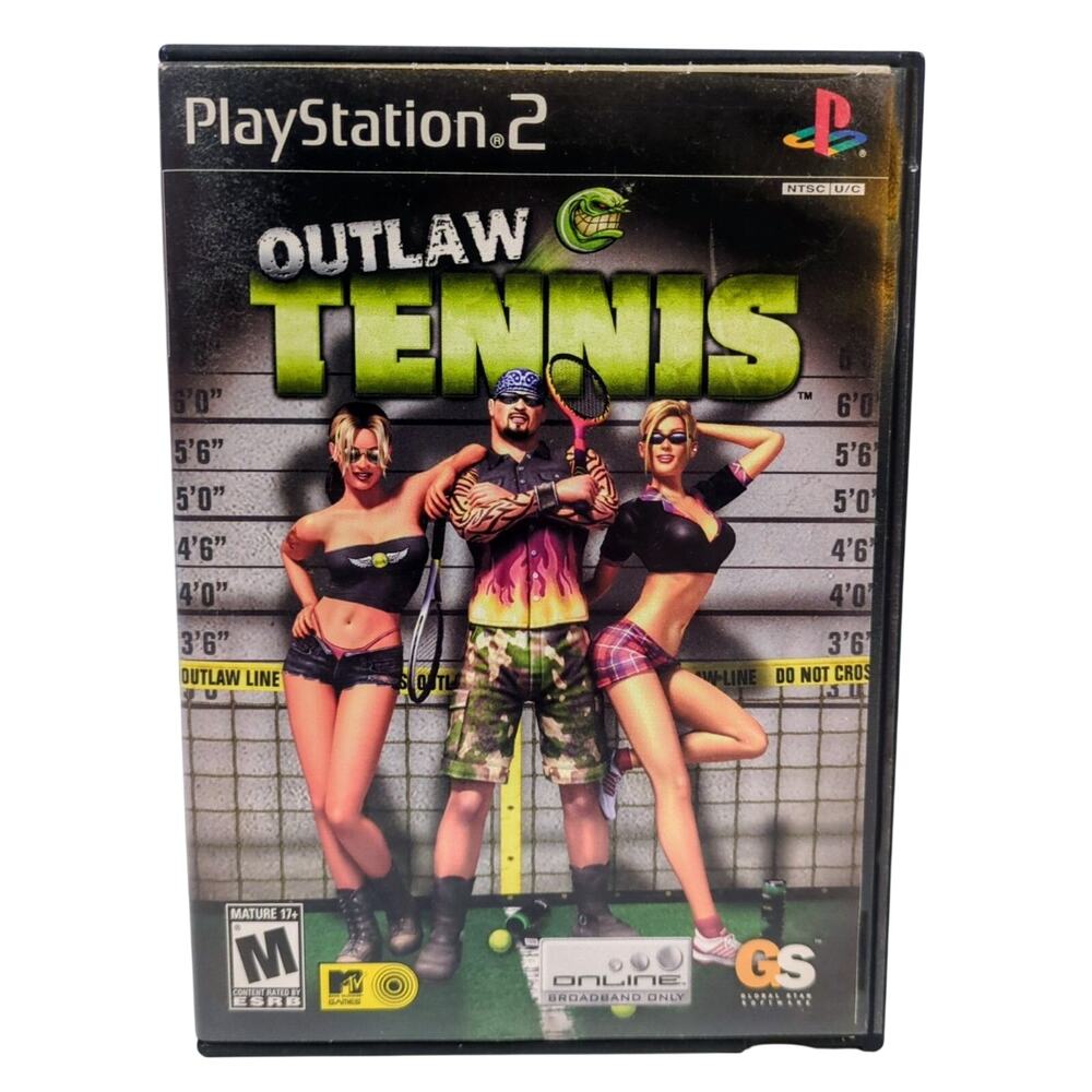 Outlaw Tennis PS2 PlayStation 2 Game Disc and Case Global Star Software
